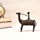 Handcrafted Vintage Brass Statue of Camel with Rider in Tribal Art