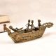 Bengali Art Handmade Brass Peacock Boat for Decoration