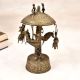Vintage Brass Umbrella Horse Swing with Male Figures for Decor