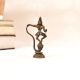 Vintage High-Quality Brass Lord Krishna Dancing on Cobra Statue