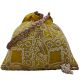 Yellow Chikankari Silk Potli Bag for Festive Occasions