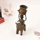 Handmade Bastar Art Brass Statue of Woman on Elephant for Decor