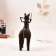 Gond Art Brass Statue of Horse with Rider in Vintage Finish