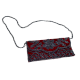 Handmade Velvet Beaded Clutch Bag with Chain Strap in Red Floral Design