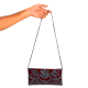 Handmade Velvet Beaded Clutch Bag with Chain Strap in Red Floral Design