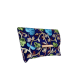 Velvet Beaded Clutch Bag with Gold Chain in Vibrant Floral Design