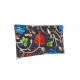 Cotton Embroidered Clutch Bag with Gold Chain in Vibrant Floral Design