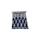 Navy Blue Floral Design Cotton Clutch Bag with Mirror Work and Gold Chain