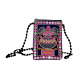 Cotton Mirror Work Hand Bag with Colorful Embroidery and Beaded Chain