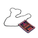 Cotton Mirror Work Hand Bag with Colorful Embroidery and Beaded Chain