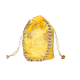 Elegant Handmade Yellow Cotton Potli Bag with Beadwork