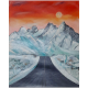 Snow Road to the Mountains Acrylic on Canvas by Artist Gayatri Sharma | 23 x 19 inches