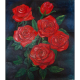 Blooming Red Roses Acrylic on Canvas by Artist Gayatri Sharma | 24 x 21 inches
