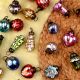 25 Pieces Handmade Multi-Coloured Distressed Glass Christmas Ornament