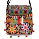 Jaipuri Handmade Embroidered Cotton Sling Bag Traditional Rajasthani Crossbody Bag with Tassels for Women