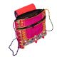 Pink Ethnic Cotton Crossbody Bag with Bird Motif & Mirror Work - Jaipuri Handmade Embroidered Sling Bag