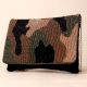 Camouflage Chic Hand-Beaded Sling Bag with Gold Chain Strap