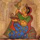 Vintage Rajasthan Painting of Lady Praying In Temple Of Lord Shiv