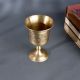 Vintage Brass Engraved Cup Handcrafted Decorative Goblet for Decor