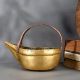 Vintage Brass and Copper Serving Pot Handcrafted Water Vessel with Handle and Spout