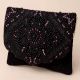 Midnight Blossom Beaded Velvet Clutch with Chain Sling
