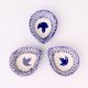 Blue and White Design Ceramic Diwali Diya-Pack of 3