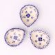 Pack of 3 Designer Blue and White Ceramic Diwali Diya For Temple Decoration