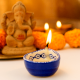 Premium Blue and White Ceramic Diwali Diya For Temple Decoration-Pack of 3