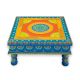 Handicraft Wooden Chourang Pooja Chowki Ferozi and Peach