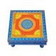 Handicraft Wooden Chourang Pooja Chowki Ferozi and Peach