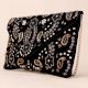 Midnight Paisley Beaded Velvet Clutch with Gold Chain Strap