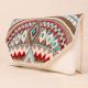 Boho Radiance Hand-Beaded Clutch with Tribal Motif and Chain Strap