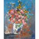 Flower Vase Still Life Knife Canvas Painting by Artist Dr. Maya Subramoni 24 x 20 Inches