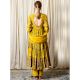 Yellow Gathered Anarkali Set