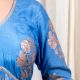Blue Gathered Anarkali Set with Hand Embroidery