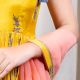 Yellow Gathered Anarkali Set with Hand Embroidery