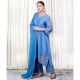 Blue A line Kurta Set with Hand Embroidery