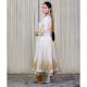 Off White Anarkali Set with Hand Embroidery
