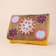Boho Bloom Hand Beaded Clutch with Gold Chain Strap