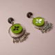 Light Green Oxidized Jhumka Bali Earrings