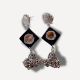 Black And Silver Mirror Everyday Earrings