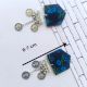 Dark Blue Floral Printed Chain Earrings For Women