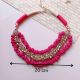 Pink Pom Pom Ghungroo Choker Plus Long Necklace