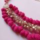 Pink Pom Pom Ghungroo Choker Plus Long Necklace