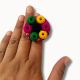 Colourful Bandhani Printed Adjustable Fabric Finger Ring