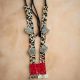 Black And Red Mirror Long Necklace