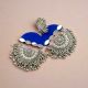Blue Heavy Oxidized Jhumka Earrings