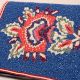 Blue Beaded Dragon Embroidered Sling Bag – Statement Clutch with Chain