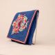 Blue Beaded Dragon Embroidered Sling Bag – Statement Clutch with Chain