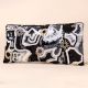 Noir Bloom Sequin Embroidered Sling Clutch with Gold Chain Strap